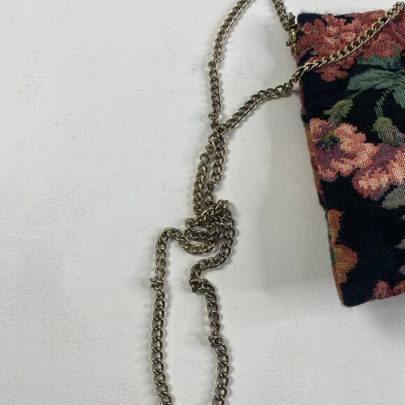 Cottage Autumnal Floral Tapestry Chain Strap Crossbody Purse Bag - Picture 6 of 7